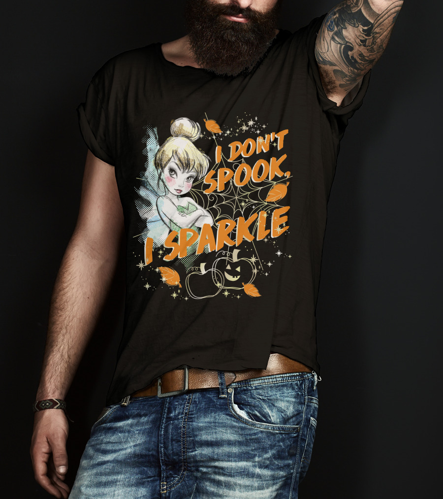 I Don't Spook I Sparkle Disney Peter Pan Tinkerbell Halloween T-Shirt