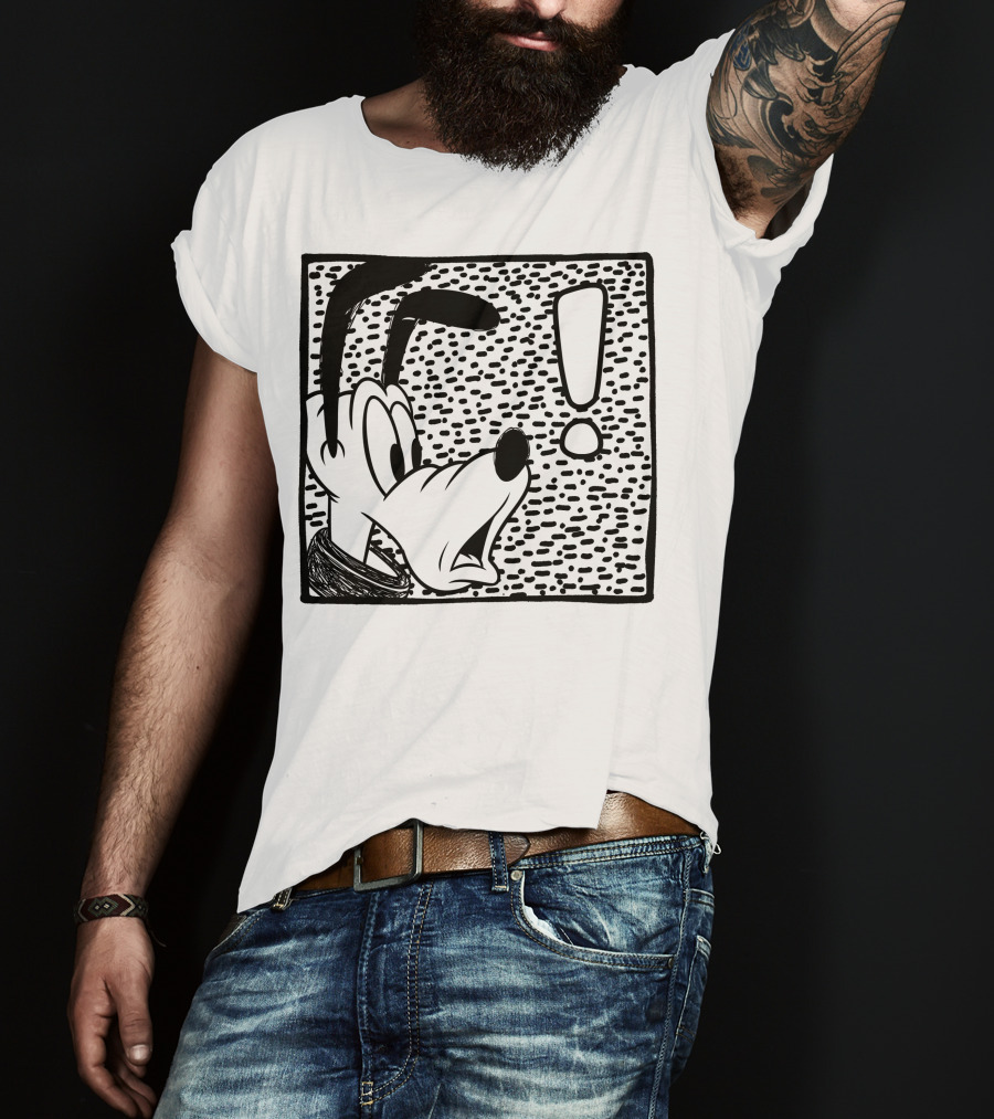 Disney Pluto Shocked Exclamation Point Reaction T-Shirt