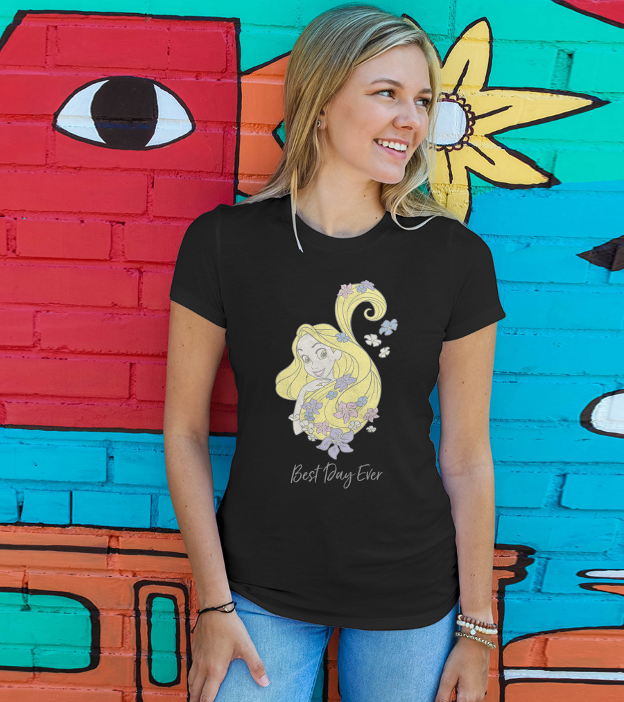 Disney Tangled Rapunzel Illustration Best Day Ever T-Shirt