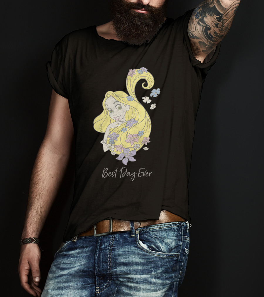 Disney Tangled Rapunzel Illustration Best Day Ever T-Shirt