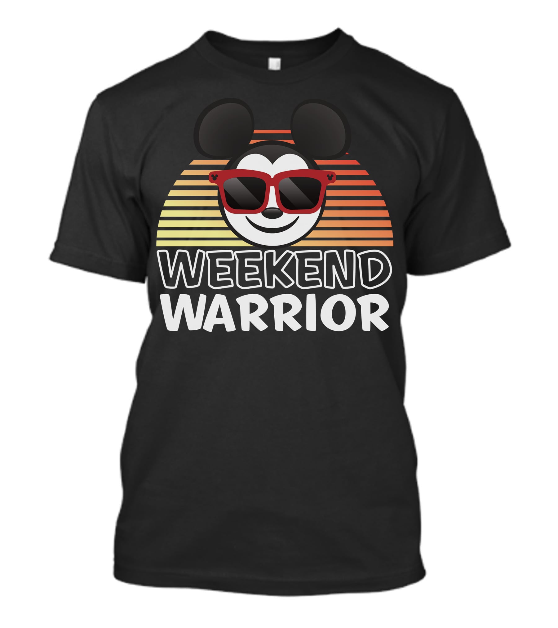 Disney Weekend Warrior Mickey Mouse Retro Sunburst Sunglasses T-Shirt