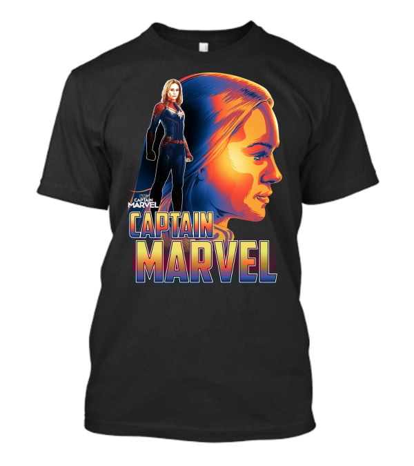 Captain Marvel Heroic Sunset Profile T-Shirt