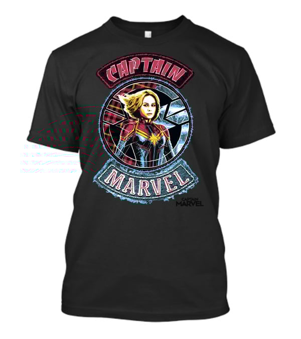 Captain Marvel Stitched Patched Emblem T-Shirt