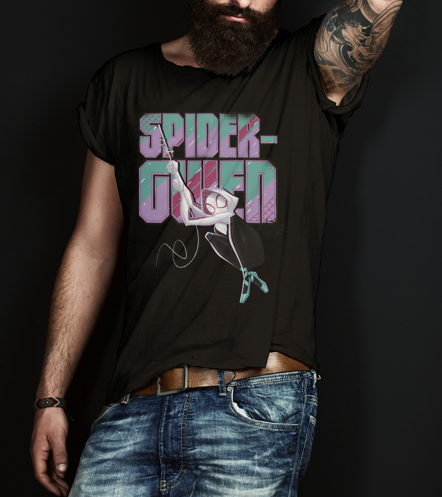 Spider-Gwen Marvel Spider-Man Spiderverse Swinging Hero T-Shirt