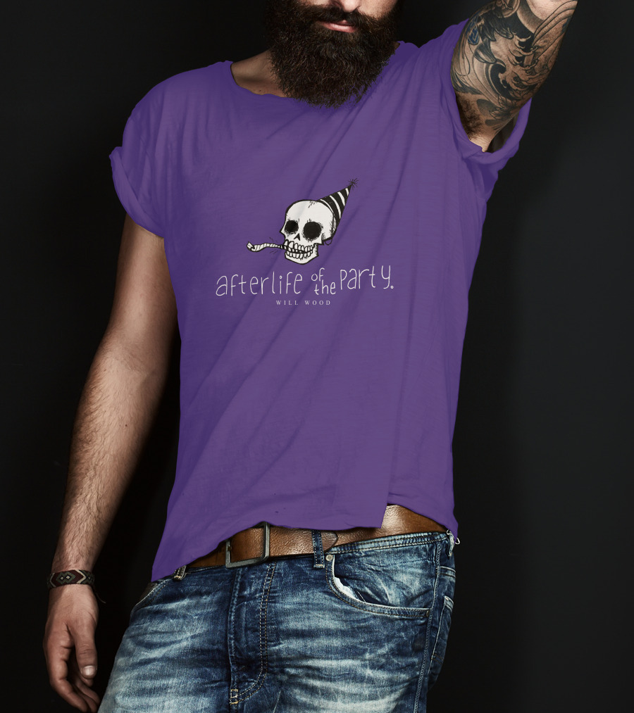 Afterlife Of The Party Skull With Party Hat And Blower T-Shirt