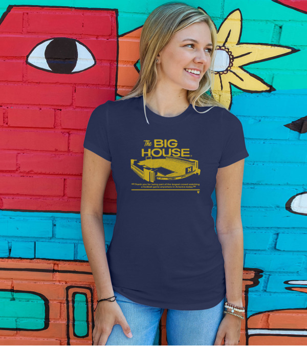 The Big House Stadium M Football Game Largest Crowd America T-Shirt