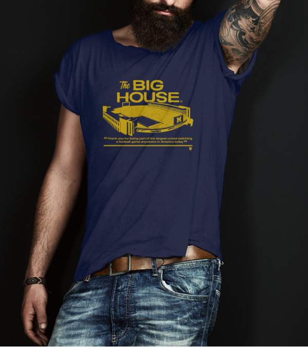 The Big House Stadium M Football Game Largest Crowd America T-Shirt