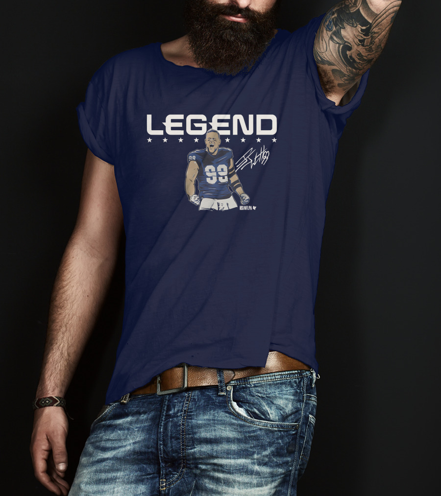 Breakingt Merch J.J. Watt Legend Number 99 Victory Pose T-Shirt