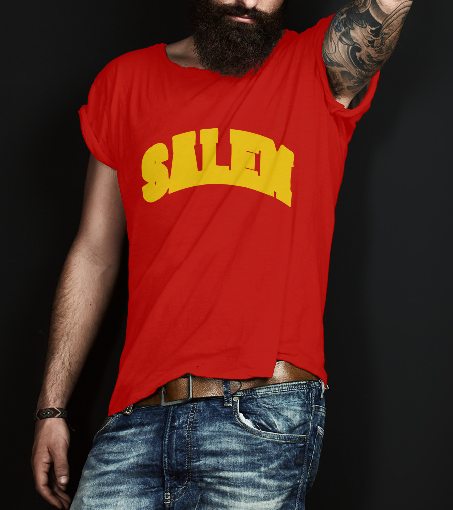 Salem Bold Yellow Arch On Red T-Shirt