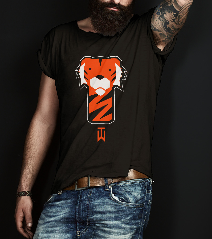 Tiger Woods Merch Tiger Woods Tiger Head Emblem TW T-Shirt