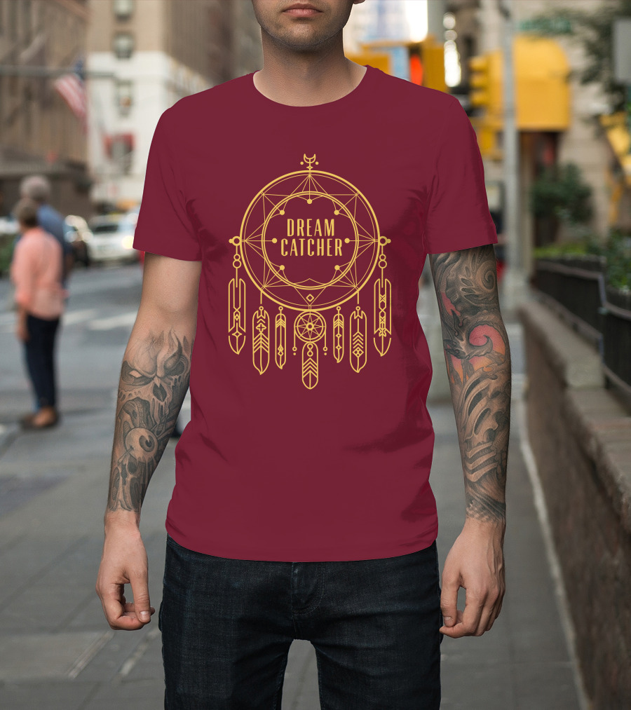 Dreamcatcher Merch Dream Catcher Geometric Feather T-Shirt