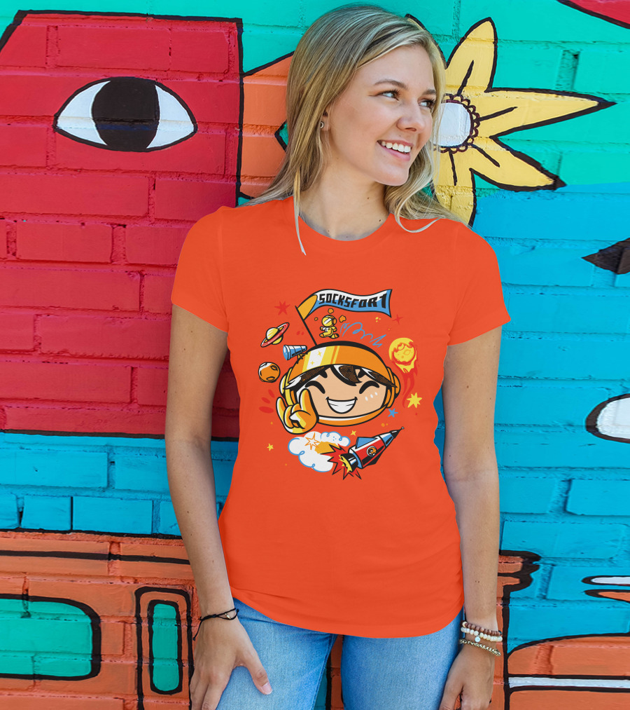 Socksfor1 Chibi Astronaut Space Adventure Merch T-Shirt