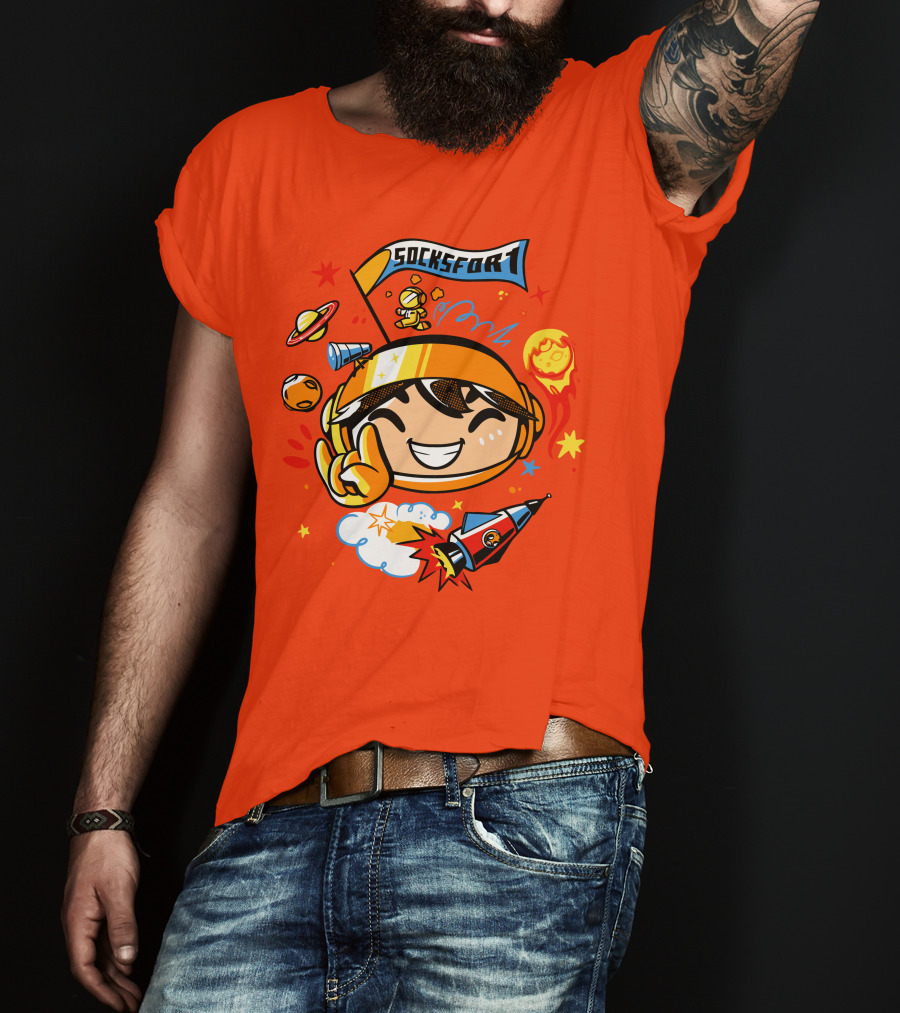 Socksfor1 Chibi Astronaut Space Adventure Merch T-Shirt