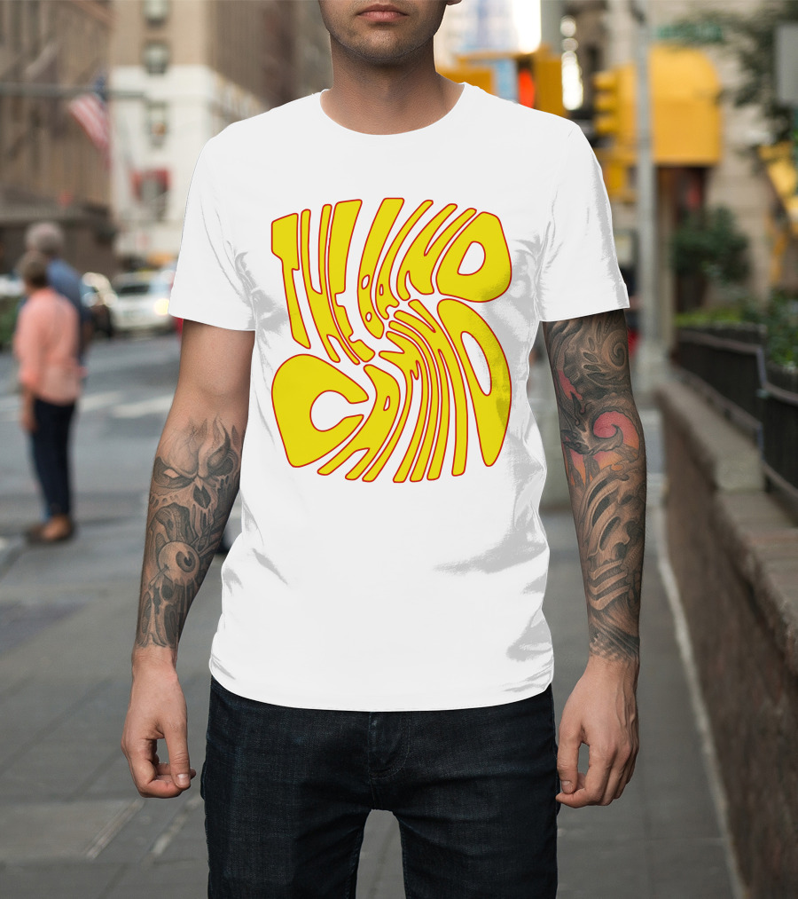 The Band Camino Groovy Textual Yellow And Red Psychedelic Style Merchandise T-Shirt