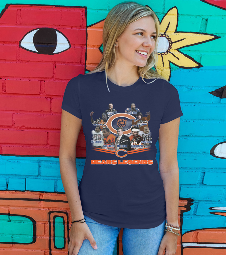 Bears Legends Dick Butkus Charles Tillman Mike Singletary Gale Sayers Mike Ditka Lance Briggs Sid Luckman Walter Payton Brian Urlacher T-Shirt
