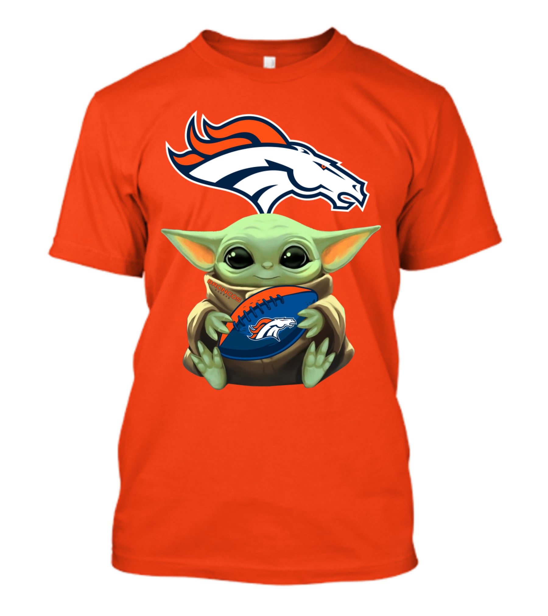 Denver Broncos Baby Yoda Football Fan T-Shirt