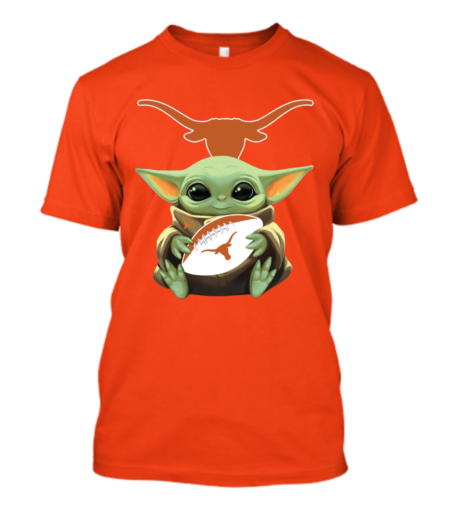 Baby Yoda Texas Longhorns Football T-Shirt