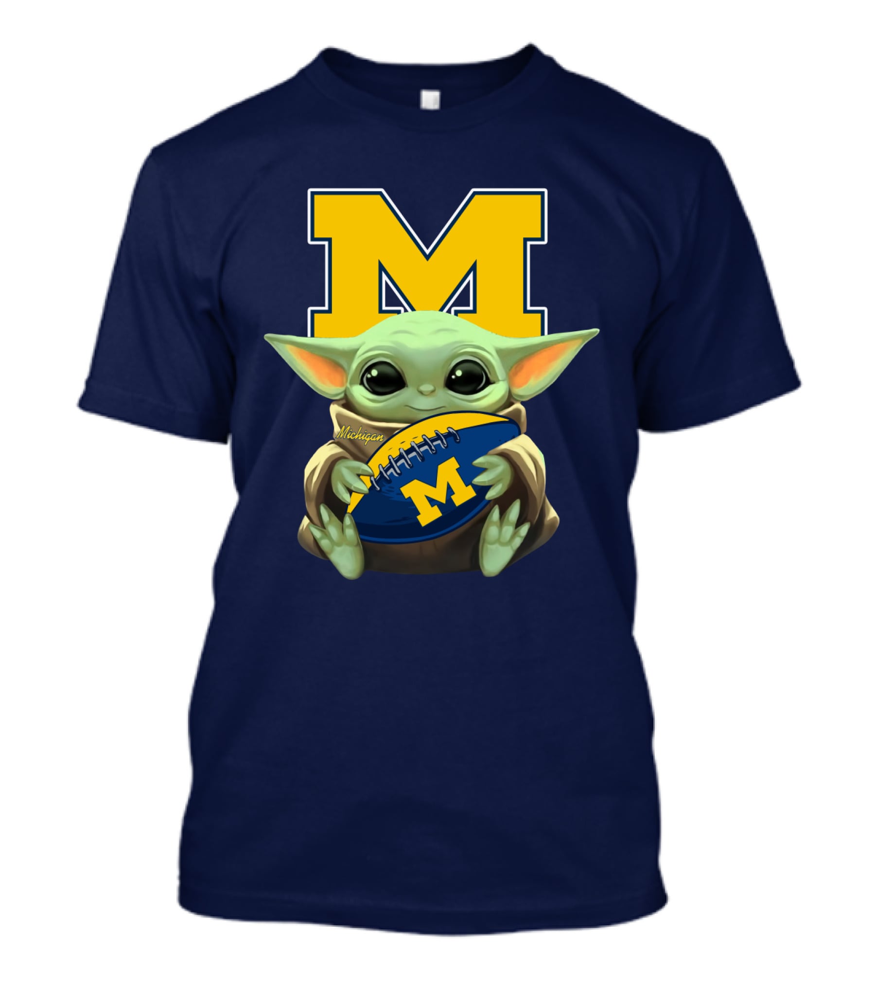 Michigan Baby Yoda Football M T-Shirt