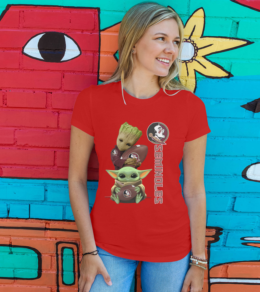 Seminoles Baby Groot And Baby Yoda Football Collaboration T-Shirt