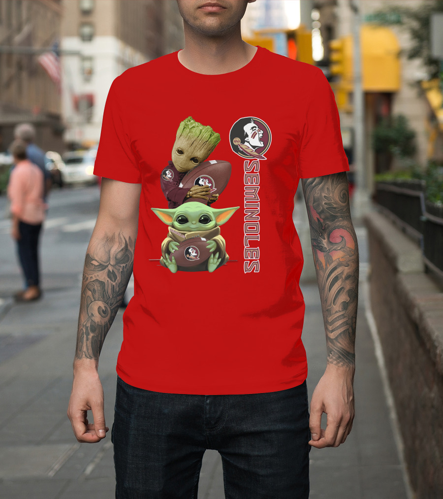Seminoles Baby Groot And Baby Yoda Football Collaboration T-Shirt