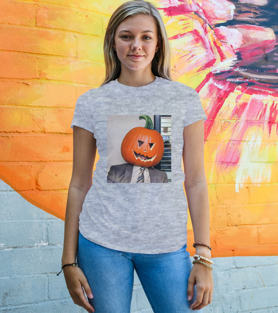 Office Halloween Pumpkin Head Costume T-Shirt