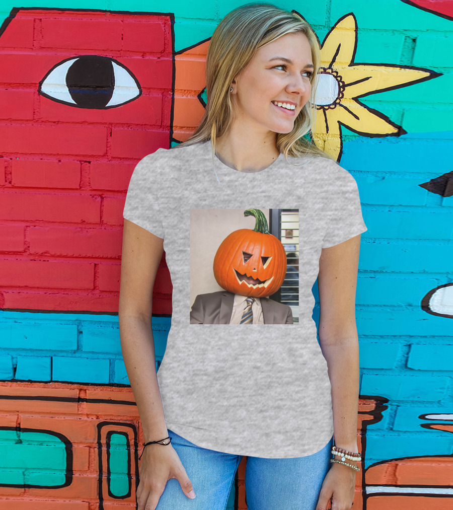 Office Halloween Pumpkin Head Costume T-Shirt