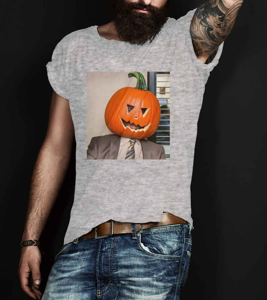 Office Halloween Pumpkin Head Costume T-Shirt