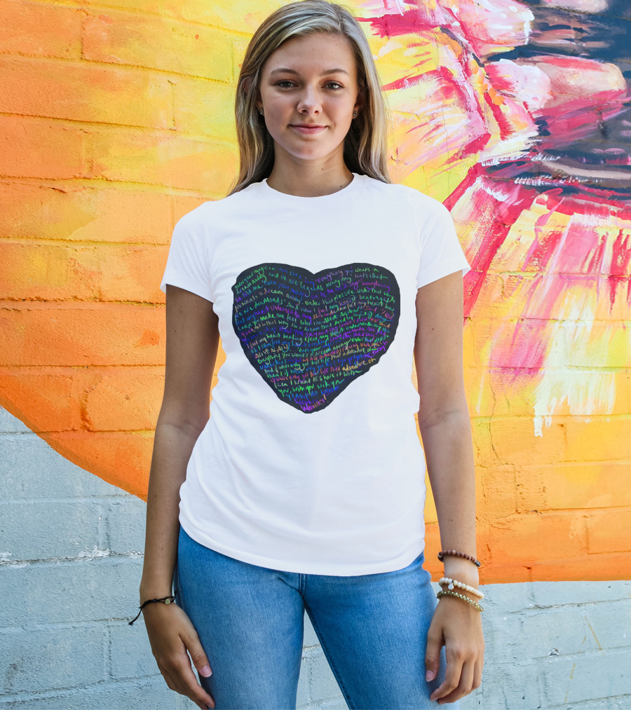C.P White Heart Shaped T-Shirt