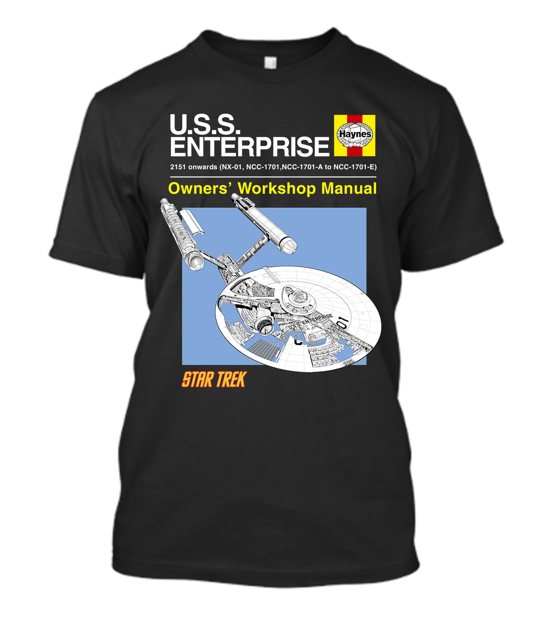 U.S.S Enterprise Haynes Owners' Workshop Manual Star Trek 2151 Onwards NCC-1701 NCC-1701-A To NCC-1701-E T-Shirt