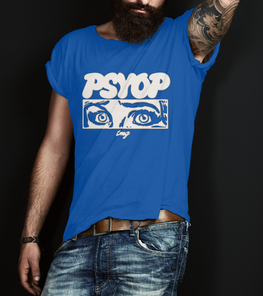 PSYOP TMG Eye Design Crewneck T-Shirt