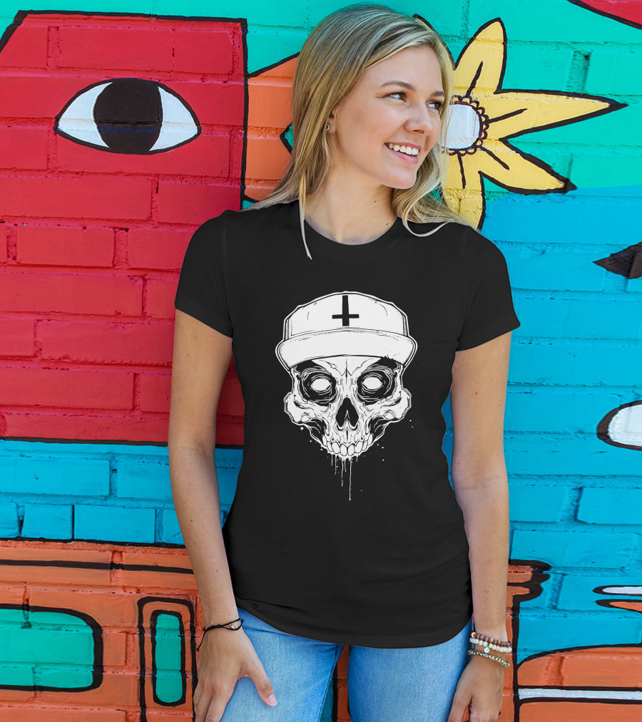 Skull With Cross Hat Salmo Skull T-Shirt
