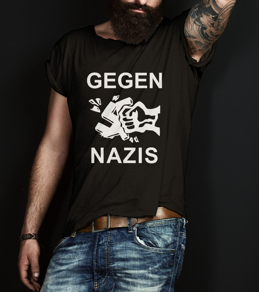 GEGEN NAZIS Fist And Broken Swastika T-Shirt
