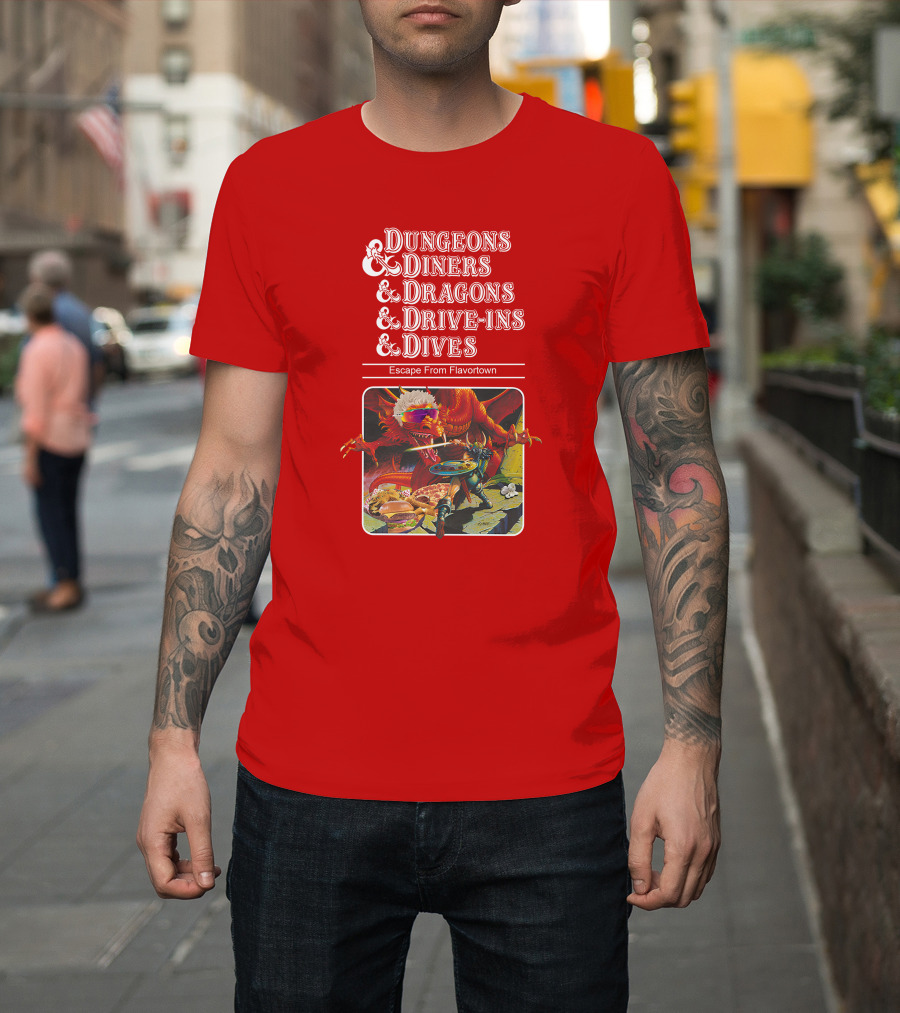 Dungeons Diners Dragons Drive-Ins Dives Escape From Flavortown Fantasy Adventure Cooking Showdown T-Shirt