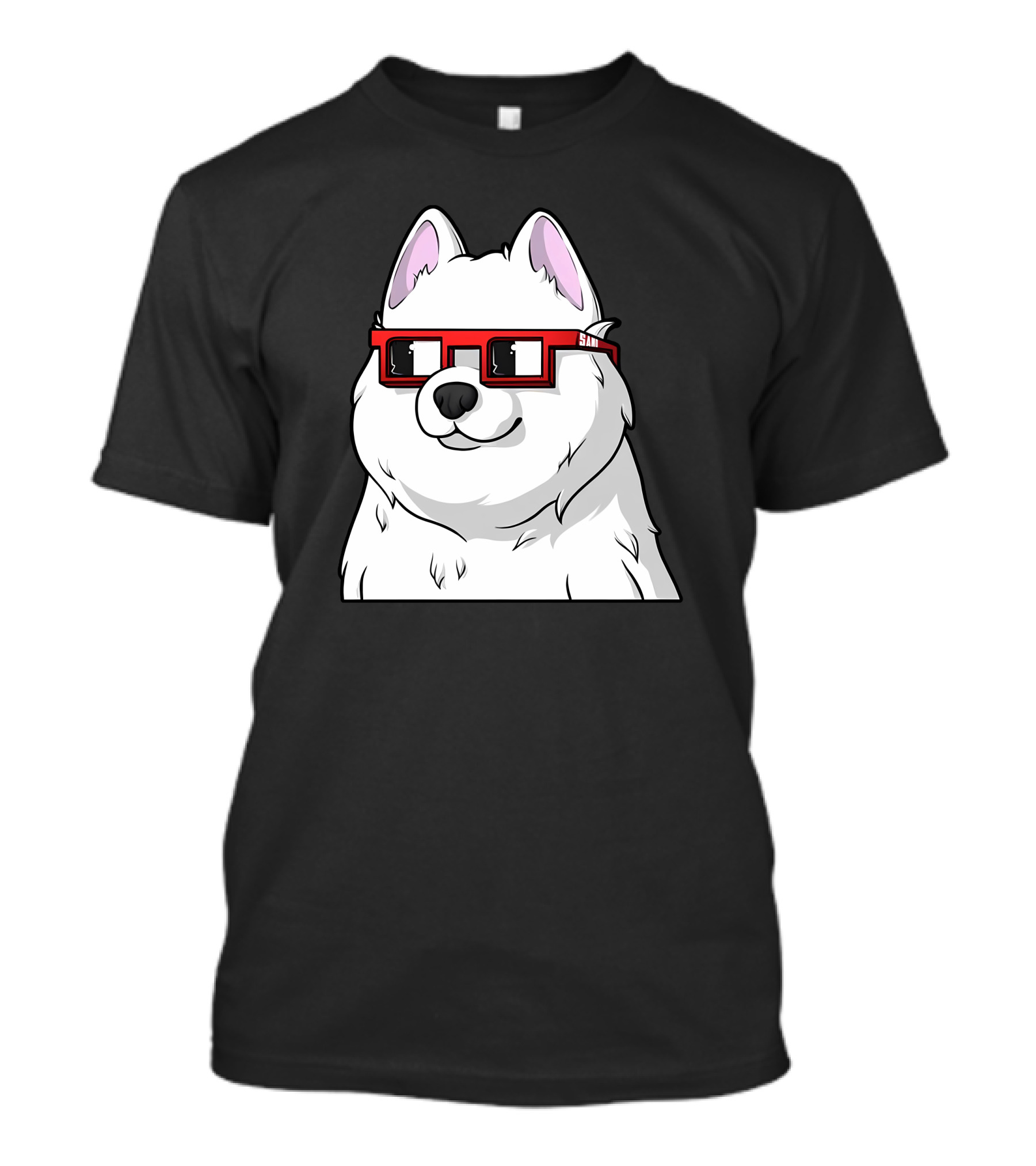 SAMO X Nouns White Dog With Red Glasses T-Shirt