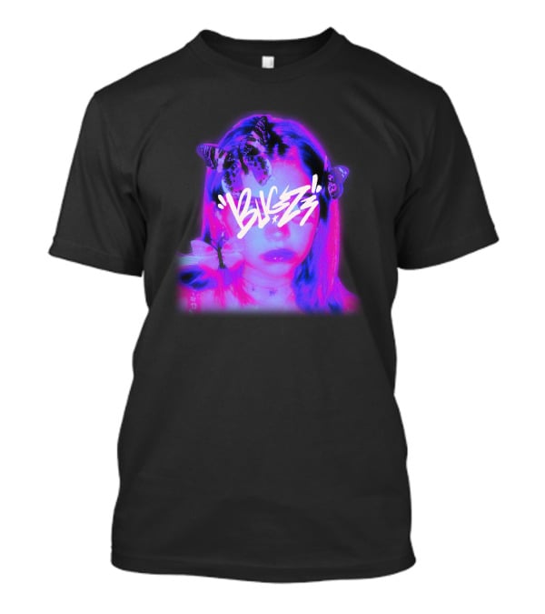 Bugzz Girl Neon Butterfly Aesthetic T-Shirt