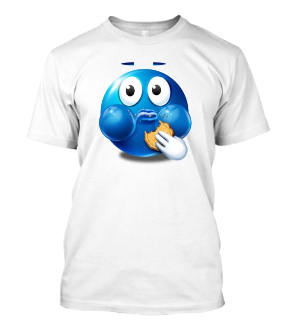 Pac-Man Style Blue Ghost Eating Cookies Hungee T-Shirt
