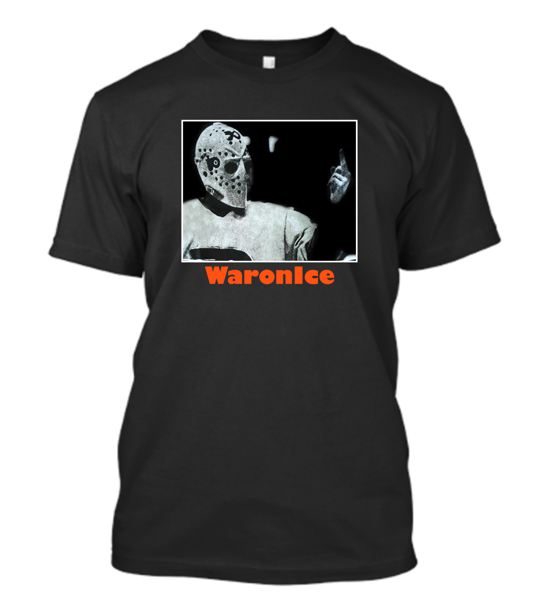 WaronIce Masked Hockey Player With Middle Finger Gesture T-Shirt