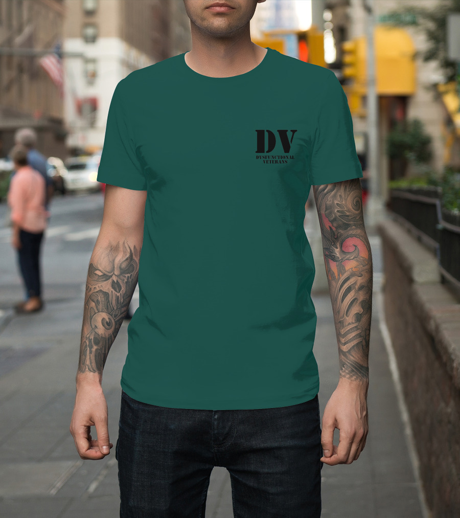 The Deplorable Veteran DV Dysfunctional Veterans Black T-Shirt