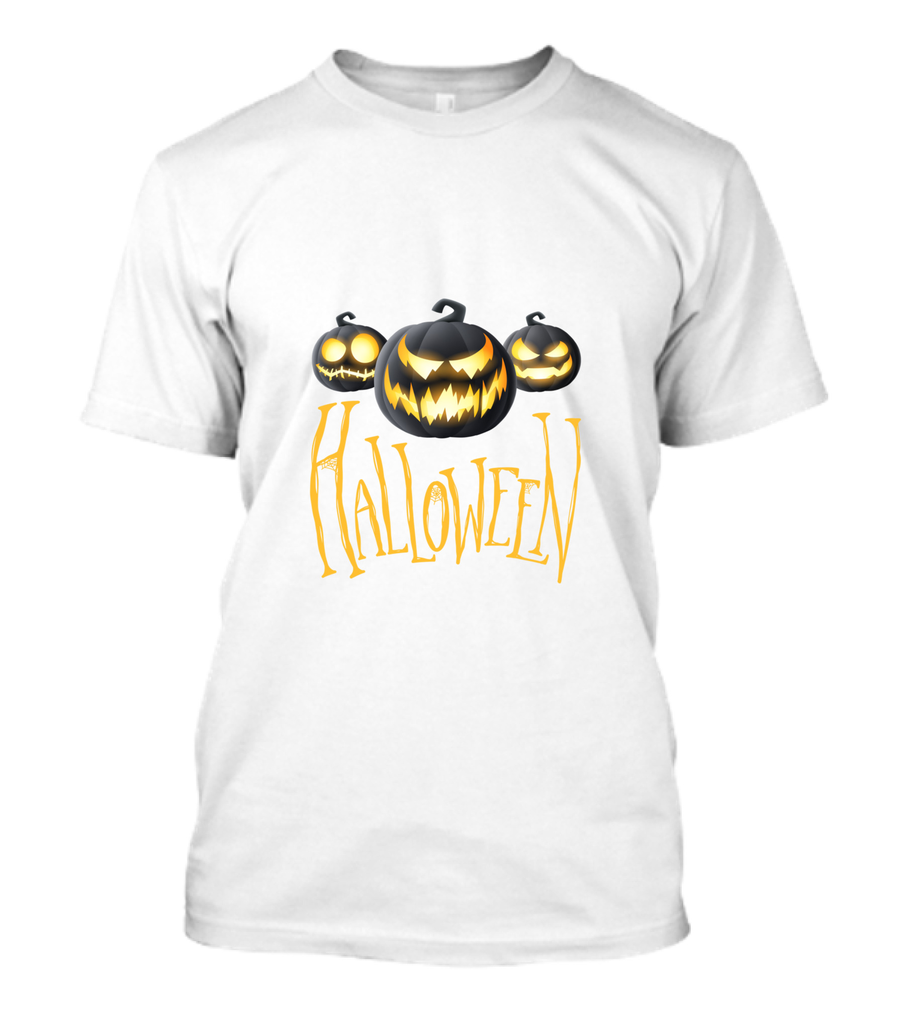 Halloween Scary Pumpkin Head Glowing Faces T-Shirt