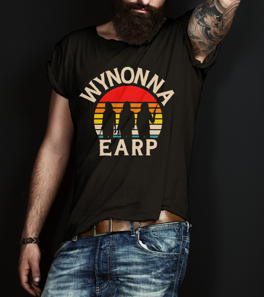 Wynonna Earp Silhouette With Sunset Stripes T-Shirt