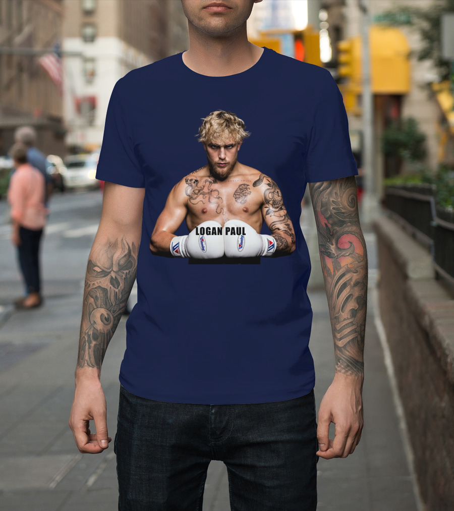LOGAN PAUL Boxing Pose With Tattoos And Boxing Gloves T-Shirt