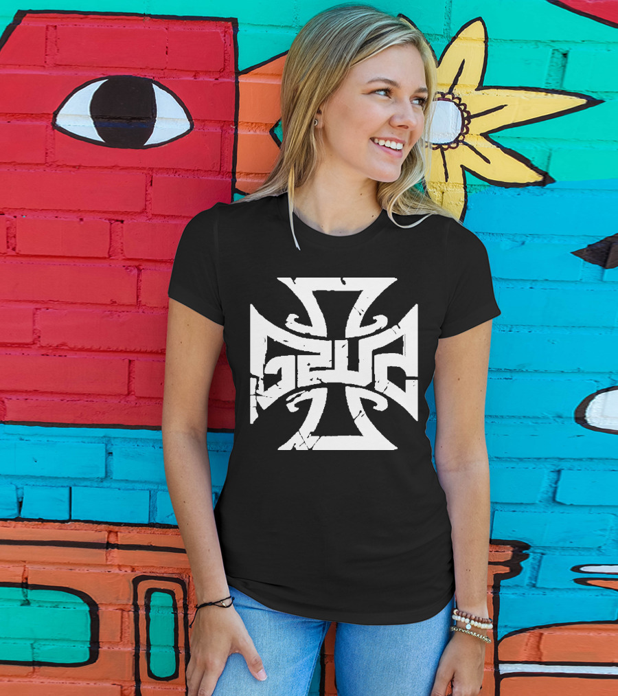 Gzuz Germany Rapper Iron Cross Motif T-Shirt