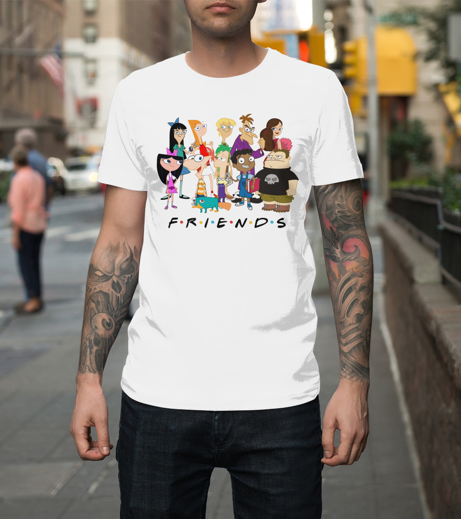 Phineas And Ferb Friends Cast With Iconic Friends T-Shirt