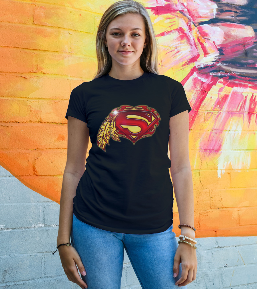 Superman Logo With Native Feather T-Shirt