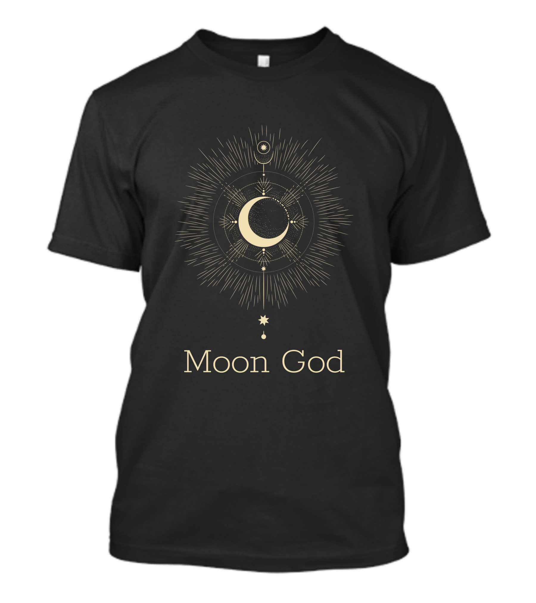 Moon God Celestial Symbol With Crescent And Starburst T-Shirt