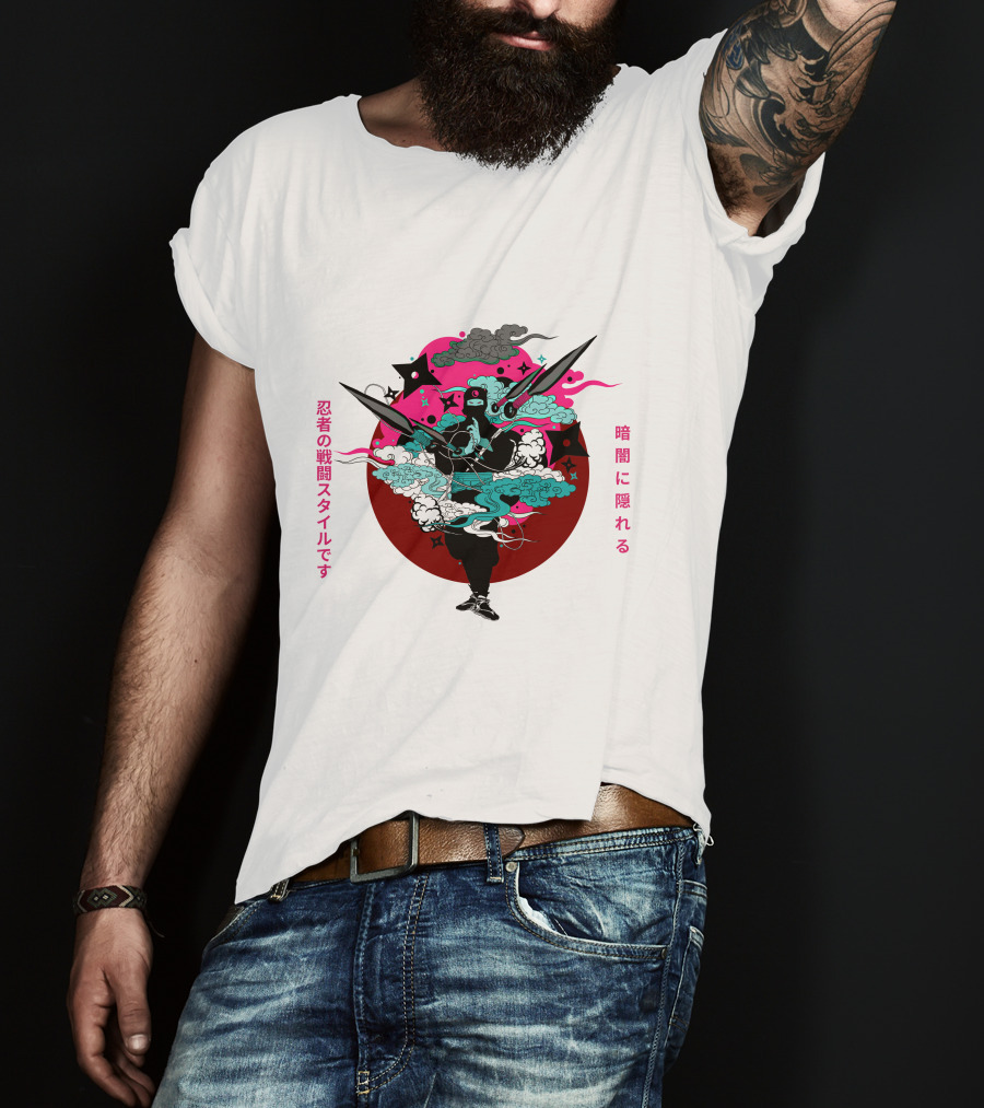Ninja Japan Hidden In The Dark Combat T-Shirt