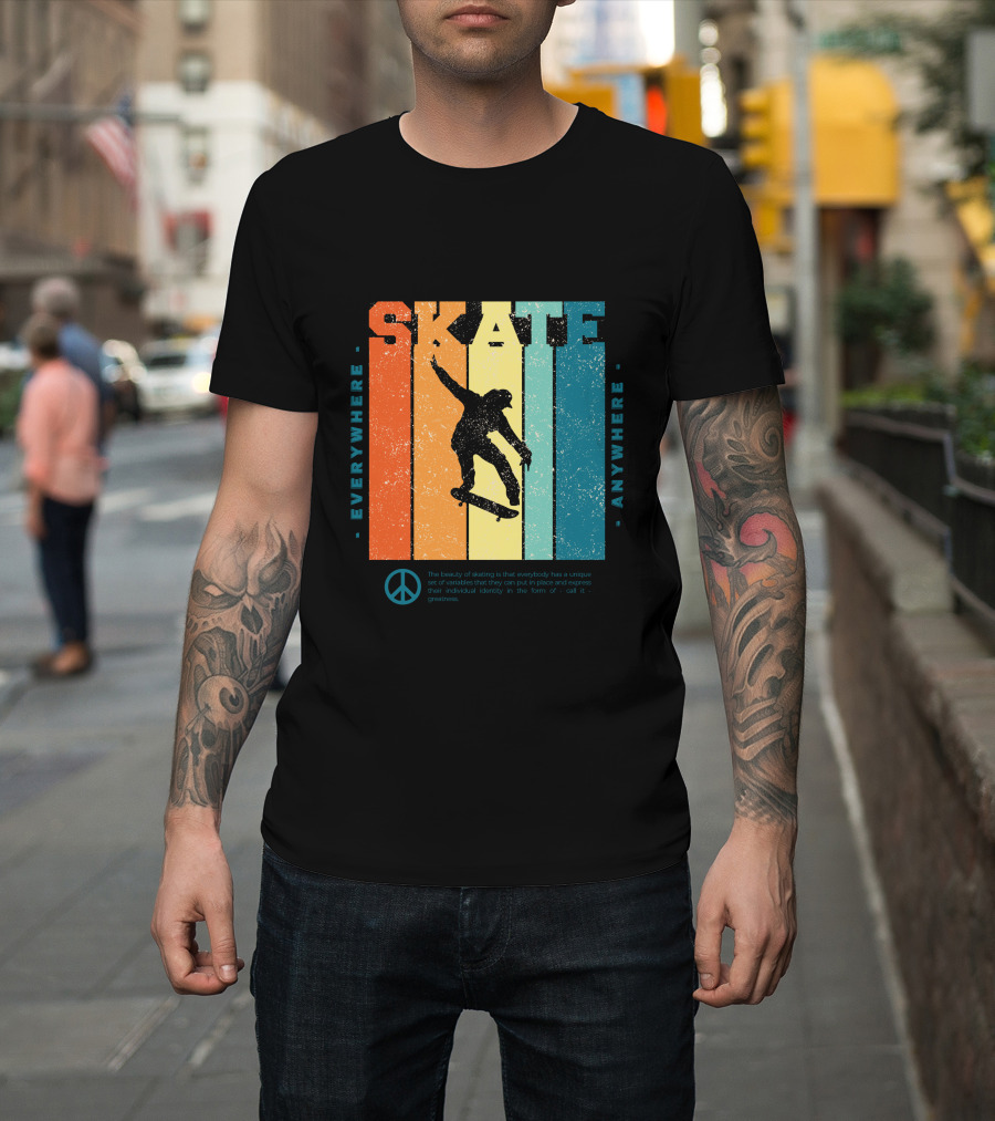 SKATE Everywhere Anywhere Peace T-Shirt