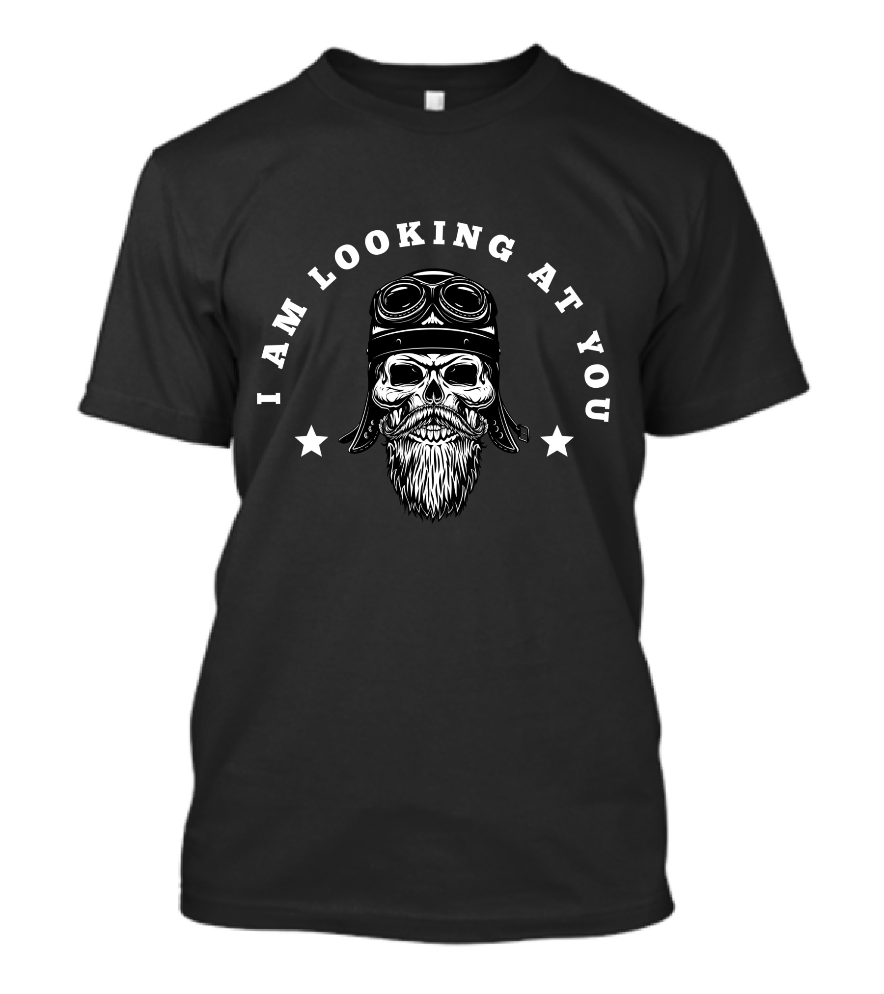 I Am Looking At You Skull With Aviator Goggles And Beard T-Shirt
