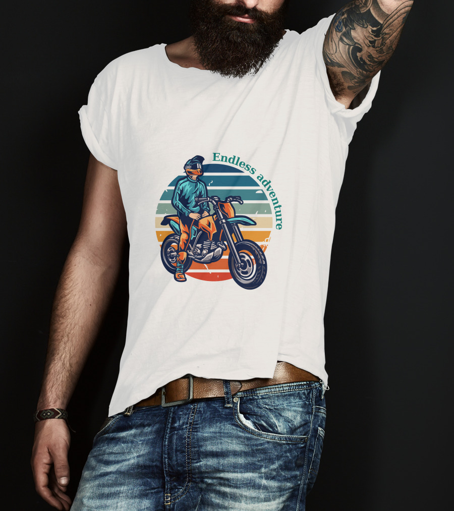 Endless Adventure Retro Motorcycle Rider T-Shirt