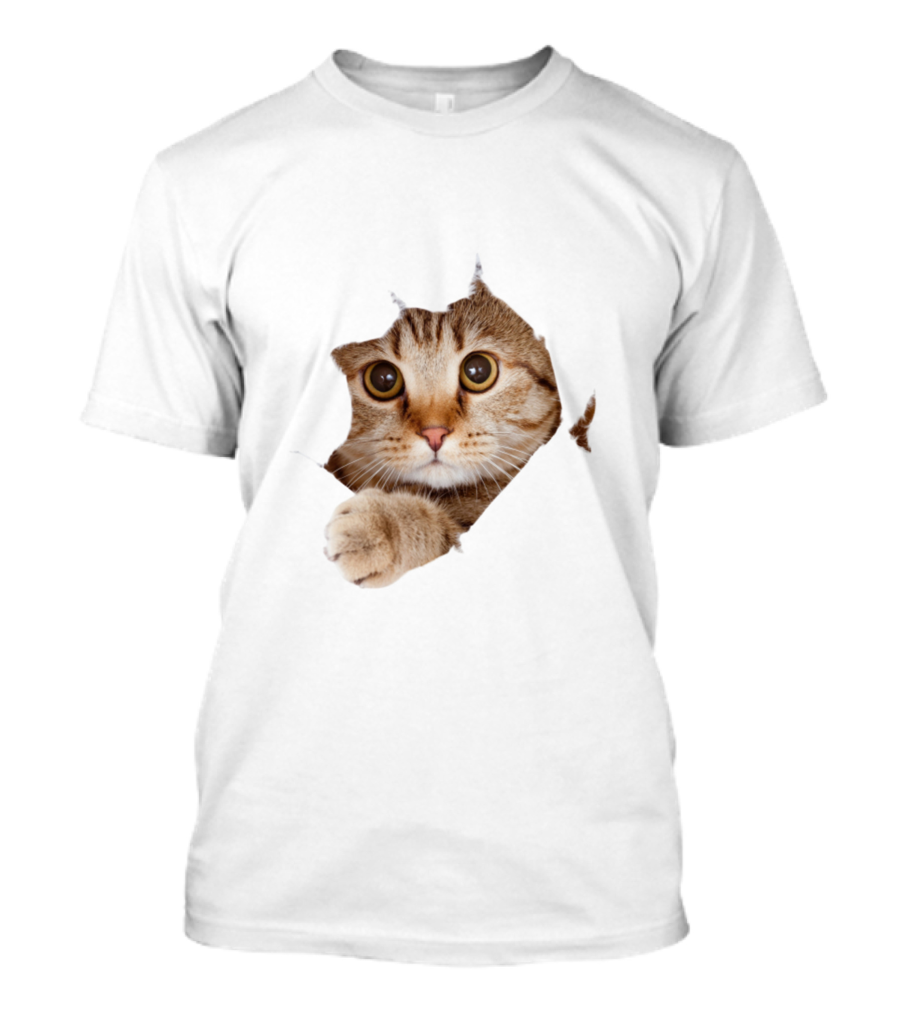 Cat Cute Peek Front Pajamas For Women T-Shirt